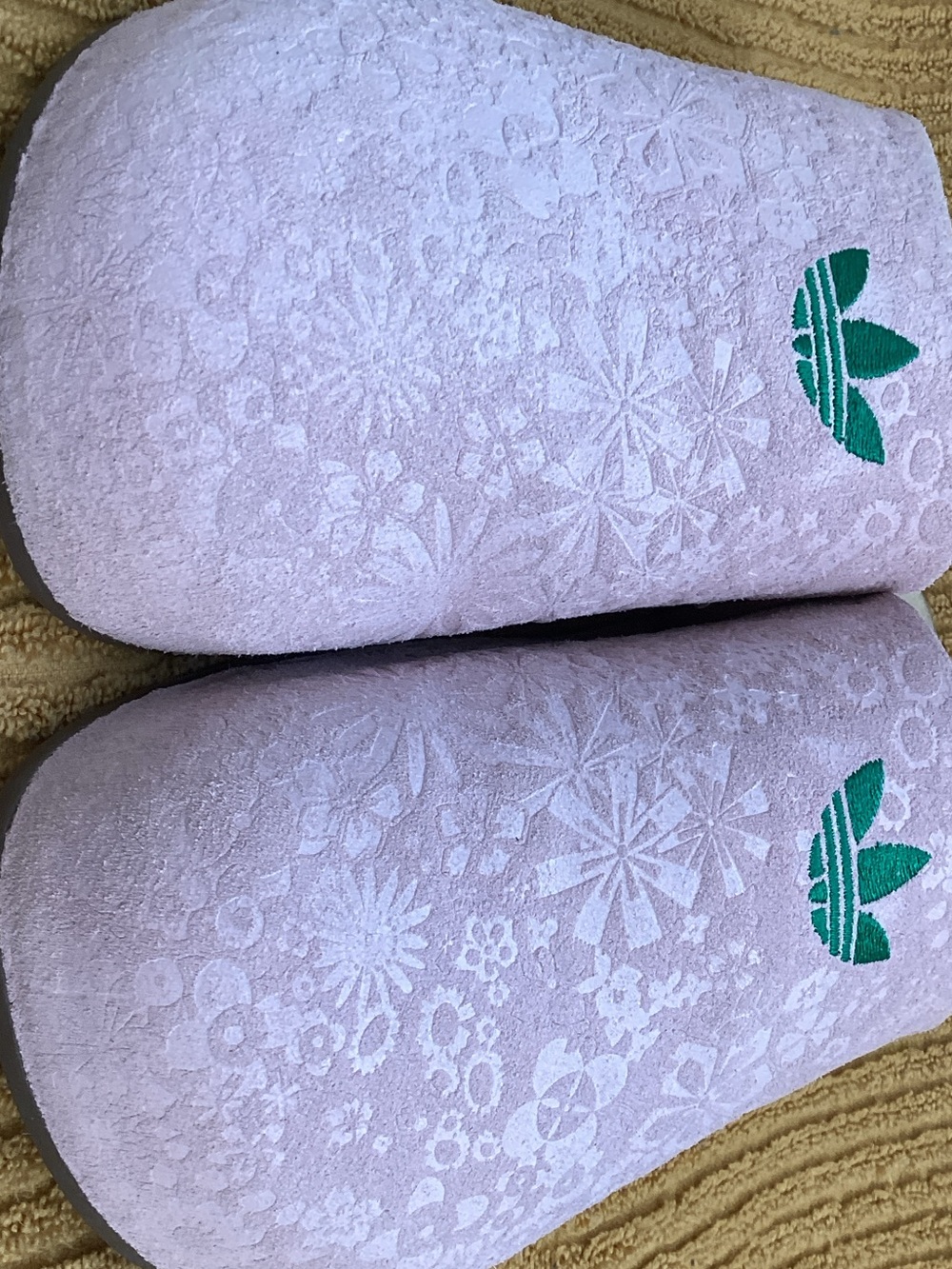 adidas Lavender Floral Embossed Women's Slip-On Slides - Picture 2 of 8